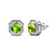 1 - Kaia Peridot and Diamond Halo Stud Earrings 