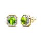 1 - Kaia Peridot and Diamond Halo Stud Earrings 