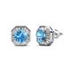 1 - Kaia Blue Topaz and Diamond Halo Stud Earrings 