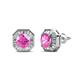 1 - Kaia Pink Sapphire and Diamond Halo Stud Earrings 
