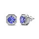 1 - Kaia Tanzanite and Diamond Halo Stud Earrings 