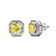 1 - Kaia Yellow Sapphire and Diamond Halo Stud Earrings 