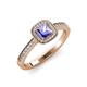 4 - Aellai Princess Cut Tanzanite and Diamond Halo Engagement Ring 