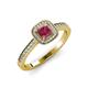 4 - Aellai Princess Cut Rhodolite Garnet and Diamond Halo Engagement Ring 