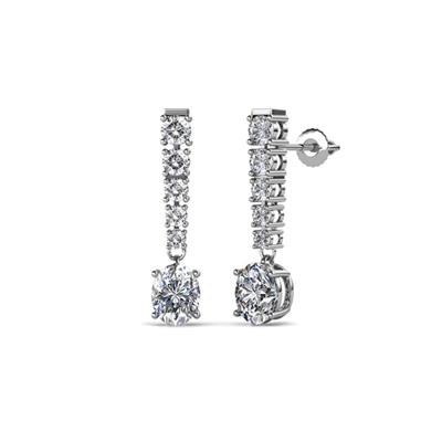Zera Oval Shape x Diamond Journey Dangling Earrings