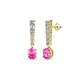 1 - Zera Oval Shape 6x4 mm Pink Sapphire and Diamond Journey Dangling Earrings 