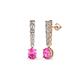 1 - Zera Oval Shape 6x4 mm Pink Sapphire and Diamond Journey Dangling Earrings 