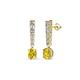 1 - Zera Oval Shape 6x4 mm Yellow Sapphire and Diamond Journey Dangling Earrings 