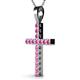 2 - Aja Pink Sapphire Cross Pendant 