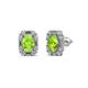 1 - Abia Peridot and Diamond Halo Stud Earrings 