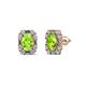 1 - Abia Peridot and Diamond Halo Stud Earrings 