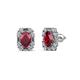 1 - Abia Ruby and Diamond Halo Stud Earrings 