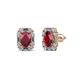 1 - Abia Ruby and Diamond Halo Stud Earrings 