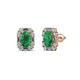 1 - Abia Emerald and Diamond Halo Stud Earrings 