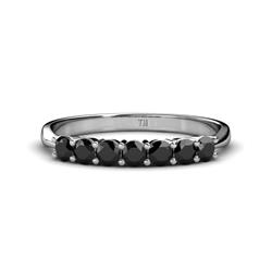 Reina Black Diamond Stone Wedding Band Black Diamond Stone Womens Wedding Band Stackable ctw K White Gold