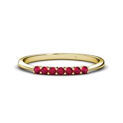 Reina Ruby Stone Wedding Band Ruby Stone Womens Wedding Band Stackable ctw K Yellow Gold