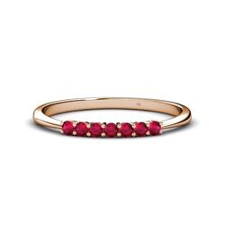 Reina Ruby Stone Wedding Band Ruby Stone Womens Wedding Band Stackable ctw K Rose Gold