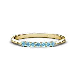 Reina Aquamarine Stone Wedding Band Aquamarine Stone Womens Wedding Band Stackable ctw K Yellow Gold