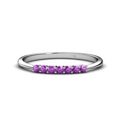 Reina Amethyst Stone Wedding Band Amethyst Stone Womens Wedding Band Stackable ctw K White Gold