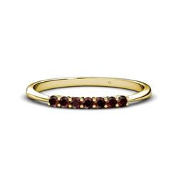 Reina Red Garnet Stone Wedding Band Red Garnet Stone Womens Wedding Band Stackable ctw K Yellow Gold