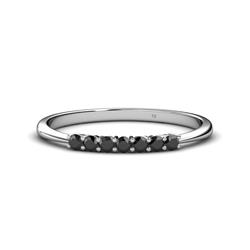 Reina Black Diamond Stone Wedding Band Black Diamond Stone Womens Wedding Band Stackable ctw K White Gold
