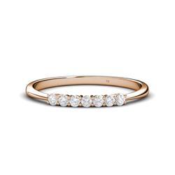 Reina White Sapphire Stone Wedding Band White Sapphire Stone Womens Wedding Band Stackable ctw K Rose Gold