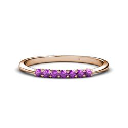 Reina Amethyst Stone Wedding Band Amethyst Stone Womens Wedding Band Stackable ctw K Rose Gold
