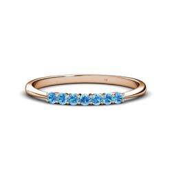 Reina Blue Topaz Stone Wedding Band Blue Topaz Stone Womens Wedding Band Stackable ctw K Rose Gold