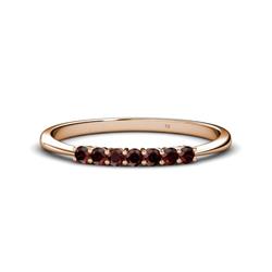 Reina Red Garnet Stone Wedding Band Red Garnet Stone Womens Wedding Band Stackable ctw K Rose Gold