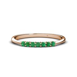 Reina Emerald Stone Wedding Band Emerald Stone Womens Wedding Band Stackable ctw K Rose Gold