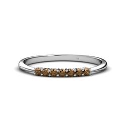 Reina Smoky Quartz Stone Wedding Band Smoky Quartz Stone Womens Wedding Band Stackable ctw Platinum