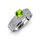 3 - Aurum Peridot and Diamond Double Row Bridal Set Ring 