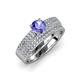 3 - Aurum Tanzanite and Diamond Double Row Bridal Set Ring 