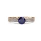 1 - Aurum 2.00 ctw Blue Sapphire Accented Natural Diamonds Double Row Bridal Set Ring  