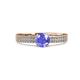 1 - Aurum 1.62 ctw Tanzanite Accented Natural Diamonds Double Row Bridal Set Ring  