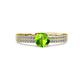 1 - Aurum 1.80 ctw Peridot Accented Natural Diamonds Double Row Bridal Set Ring  