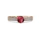 1 - Aurum 1.70 ctw Rhodolite Garnet Accented Natural Diamonds Double Row Bridal Set Ring  