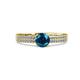 1 - Aurum Blue and White Diamond Double Row Bridal Set Ring 