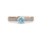 1 - Aurum Aquamarine and Diamond Double Row Bridal Set Ring 