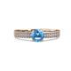 1 - Aurum Blue Topaz and Diamond Double Row Bridal Set Ring 