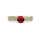 1 - Aurum 1.65 ctw Ruby Accented Natural Diamonds Double Row Bridal Set Ring  