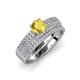 1 - Aurum 1.65 ctw Yellow Sapphire Accented Natural Diamonds Double Row Bridal Set Ring  