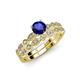 3 - Siena Blue Sapphire and Diamond Marquise and Dot Bridal Set Ring 