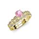 3 - Siena Pink Tourmaline and Diamond Marquise and Dot Bridal Set Ring 