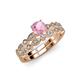 3 - Siena Pink Tourmaline and Diamond Marquise and Dot Bridal Set Ring 