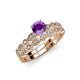 3 - Siena Amethyst and Diamond Marquise and Dot Bridal Set Ring 