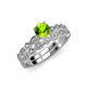 3 - Siena Peridot and Diamond Marquise and Dot Bridal Set Ring 