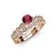 3 - Siena Rhodolite Garnet and Diamond Marquise and Dot Bridal Set Ring 