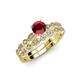 3 - Siena Ruby and Diamond Marquise and Dot Bridal Set Ring 