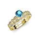 3 - Siena London Blue Topaz and Diamond Marquise and Dot Bridal Set Ring 